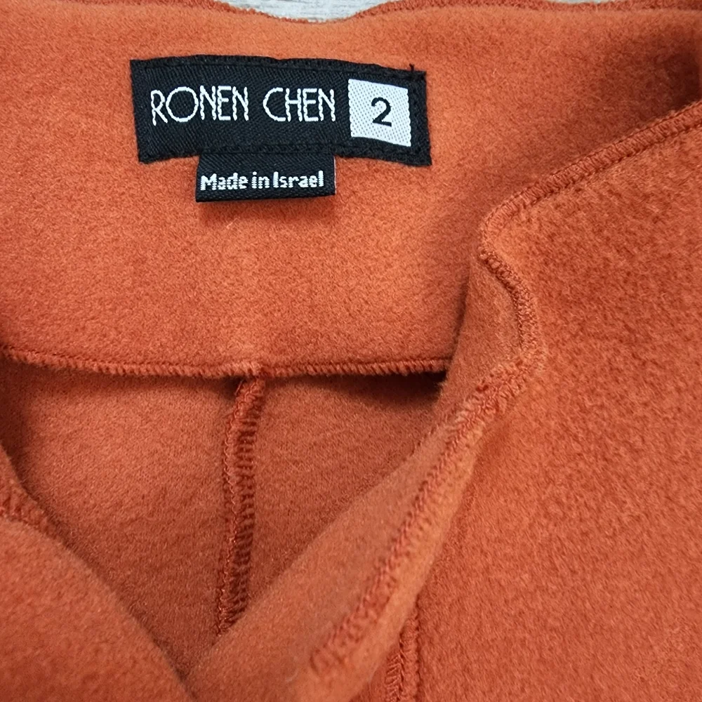 RONEN CHEN Orange Fleece Button Down Jacket Medium